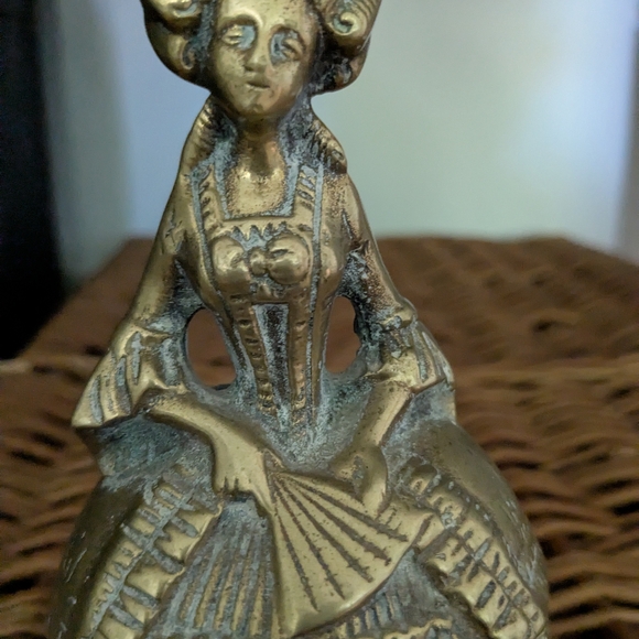 Antique Brass Lady Figurine - Picture 1 of 5
